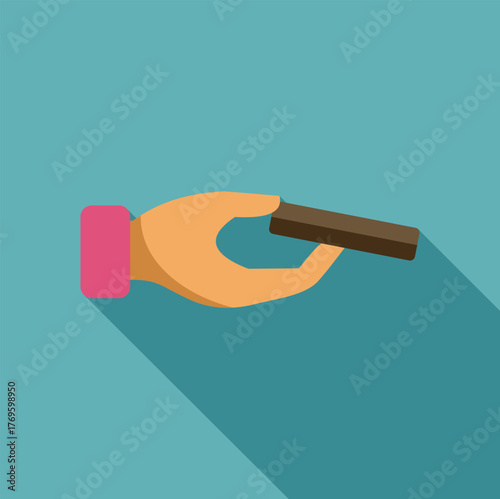Hand delicately holding a chocolate bar, conveying a sense of delightful anticipation and sweet indulgence