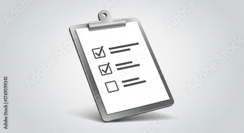 Illustration of a clipboard with a checklist, , symbolizing tasks, todo lists, and organization for productivity