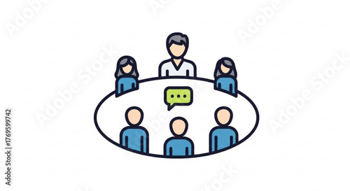 Group of people sitting around a table in a meeting