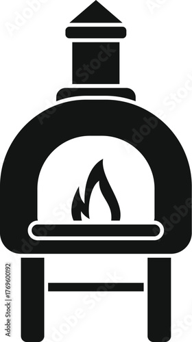 Black silhouette of a traditional fireplace burning, providing warmth and a cozy atmosphere