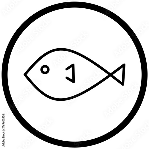 Fish Icon Vector Rounded Logo