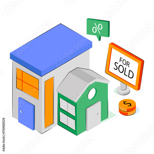 Perfect design illustration of sold home 