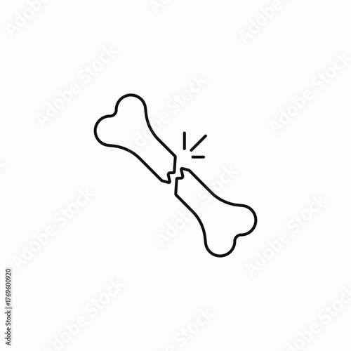 broken bone fracture injury icon sign vector