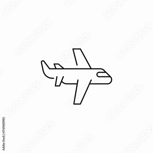 commercial passenger airplane icon sign vector