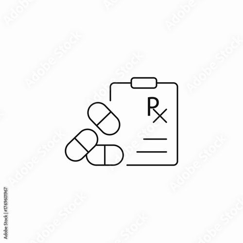 medical drug prescription icon sign vector