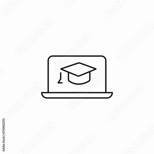 online education laptop icon sign vector