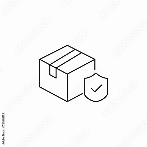 protected delivery package icon sign vector