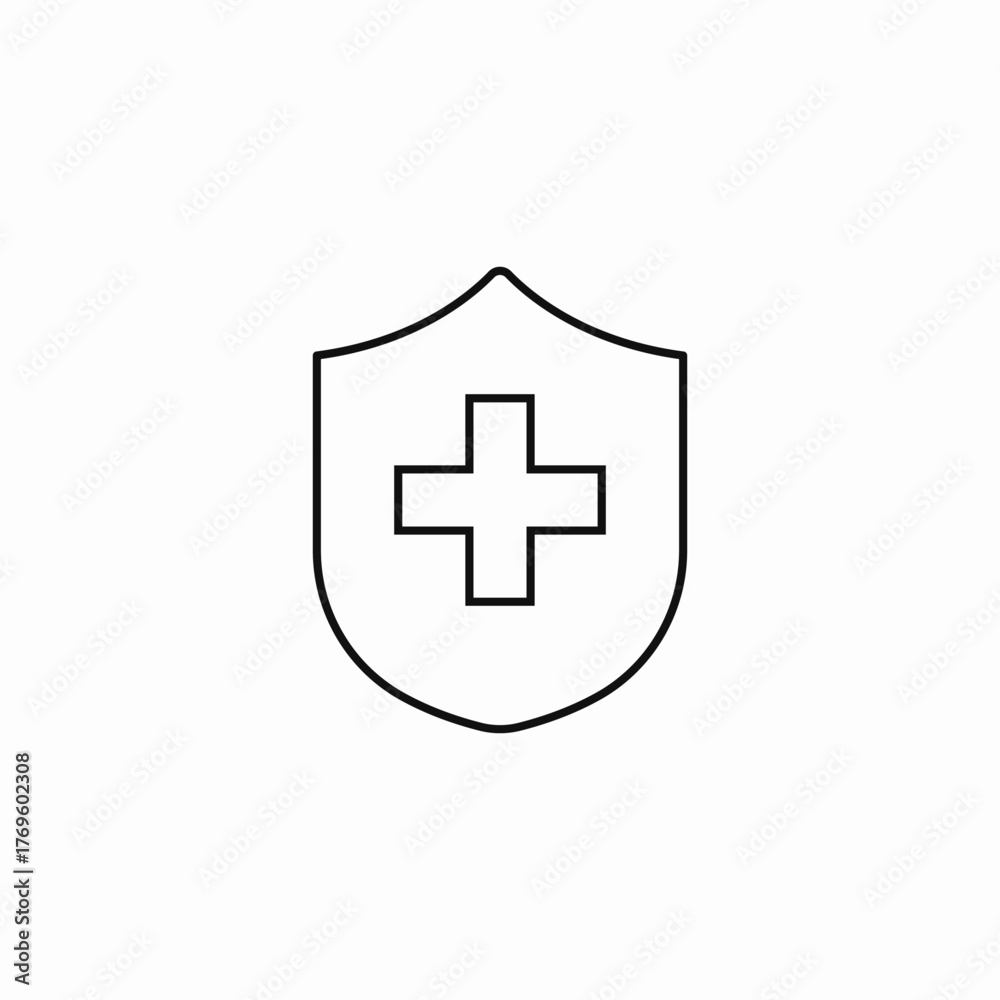 Fototapeta premium shield with medical cross icon sign vector