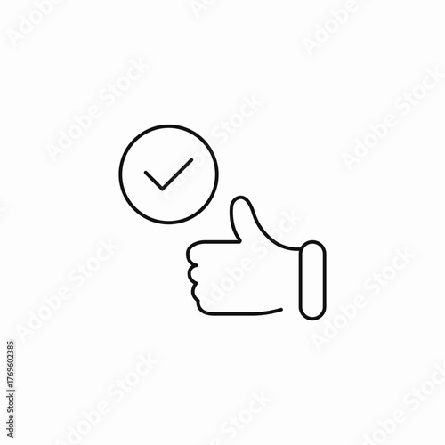 thumbs up checkmark approved icon sign vector