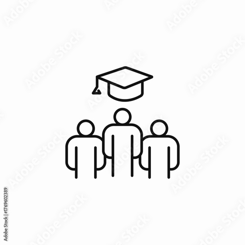 students graduates education icon sign vector