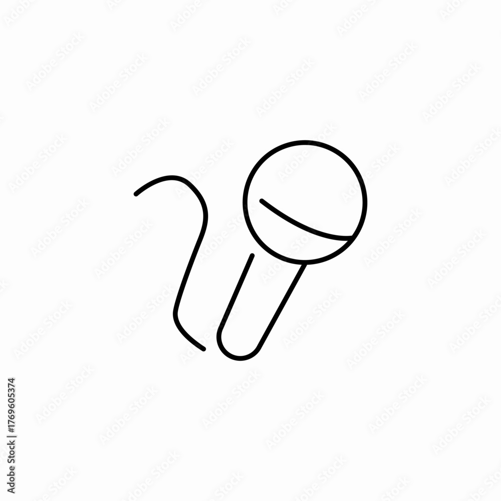 Fototapeta premium handheld interview microphone icon sign vector