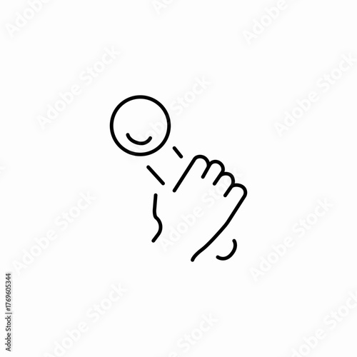 hand touching happy icon sign vector