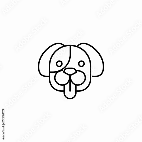 happy tongue dog icon sign vector