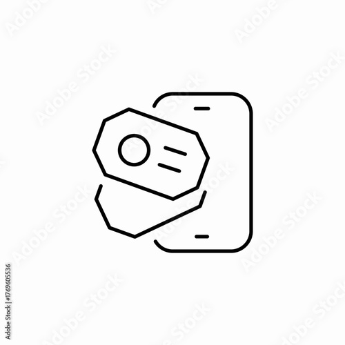 mobile access pass icon sign vector