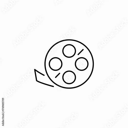 old film reel icon sign vector