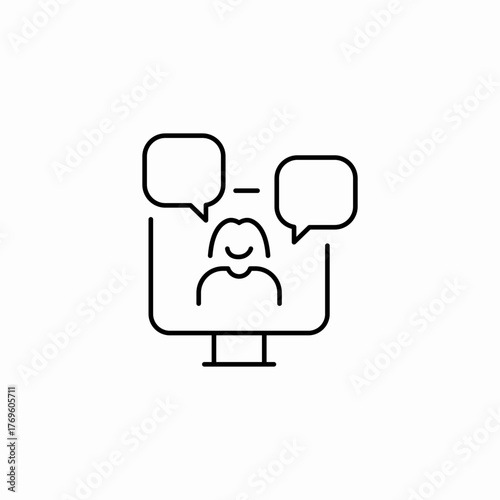 online live discussion icon sign vector