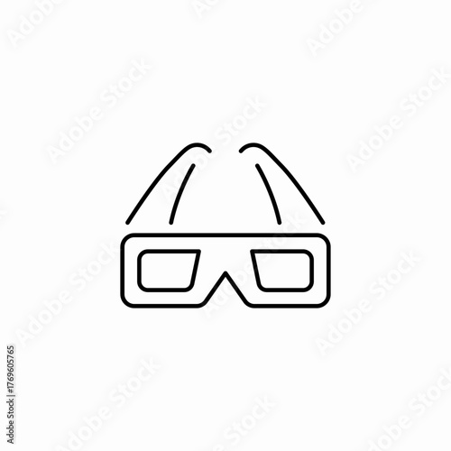 pair of 3d glasses icon sign vector
