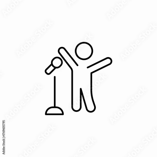 performer singing microphone icon sign vector