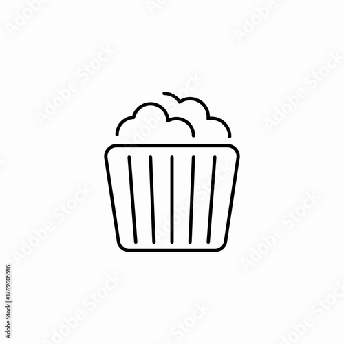 popcorn snack basket icon sign vector