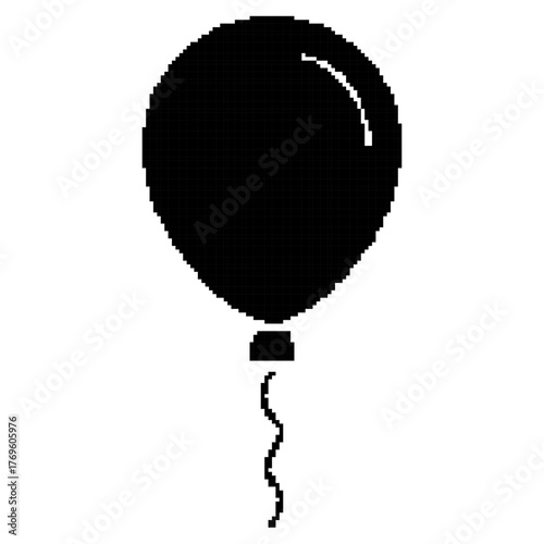 balloons pixel icon, 8-bit. Vector illustration on a white background.