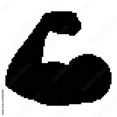 biceps pixel icon, 8-bit. Vector illustration on a white background.