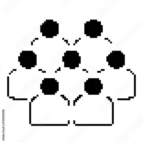 board of directors pixel icon, 8-bit. Vector illustration on a white background.