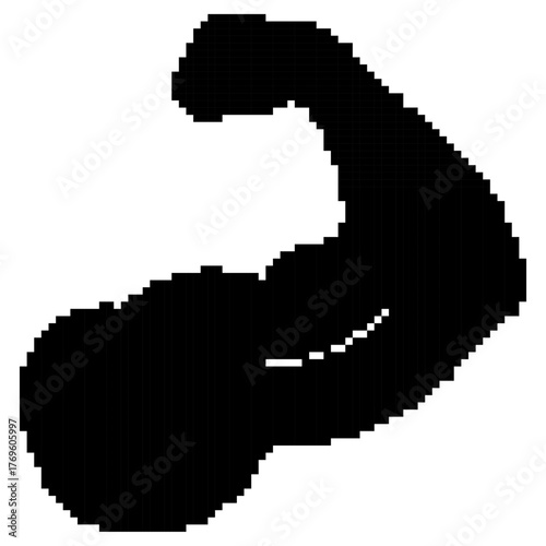 biceps pixel icon, 8-bit. Vector illustration on a white background.