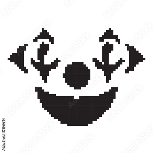 clown pixel icon, 8-bit. Vector illustration on a white background.