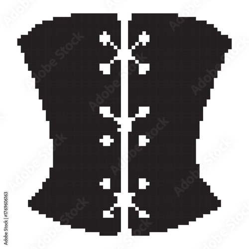 corset pixel icon, 8-bit. Vector illustration on a white background.