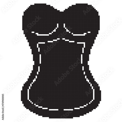corset pixel icon, 8-bit. Vector illustration on a white background.