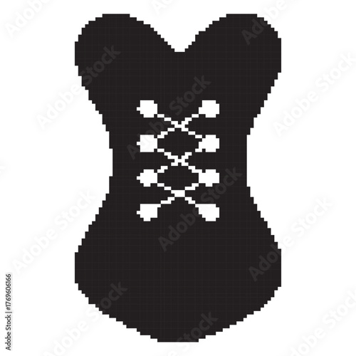 corset pixel icon, 8-bit. Vector illustration on a white background.