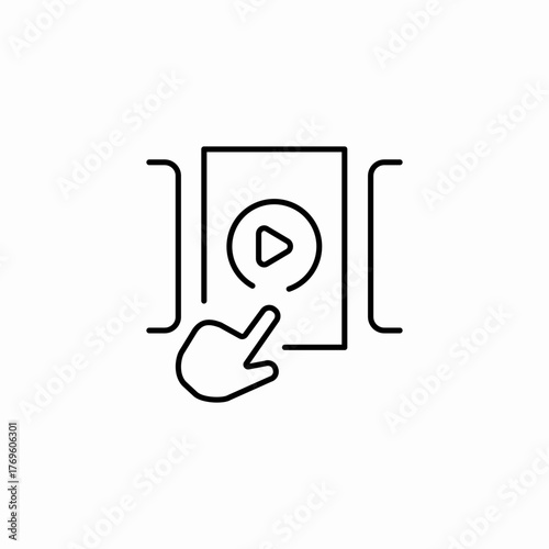 touch play screen icon sign vector