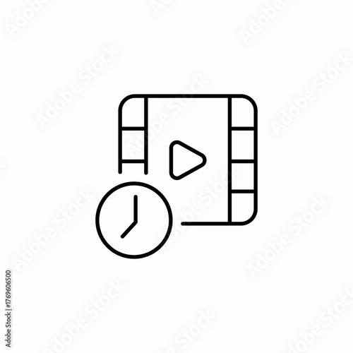 video time playback icon sign vector
