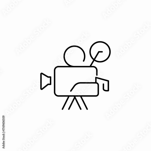 vintage movie camera icon sign vector