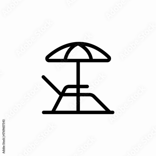 beach chair umbrella icon sign vector