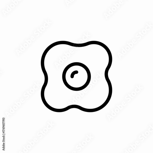 fried egg sunny side icon sign vector