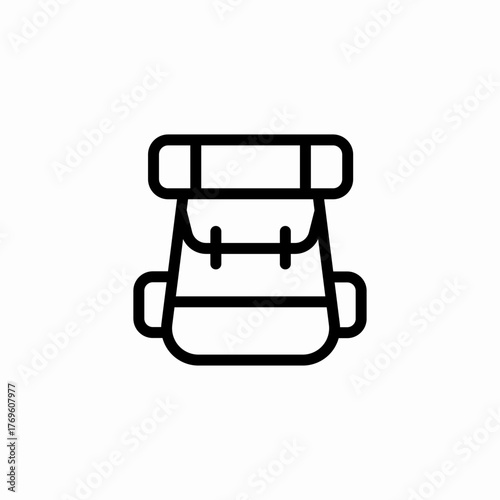 hiking camping backpack icon sign vector