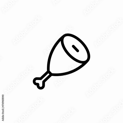 meat leg bone icon sign vector