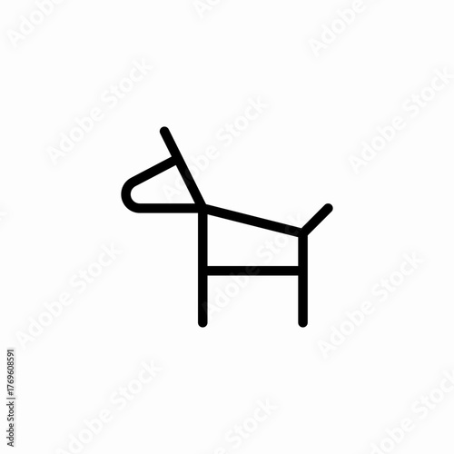 simple outline domestic dog icon sign vector