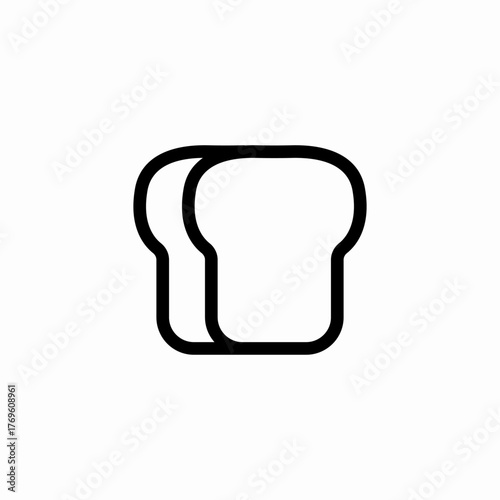 two bread slices icon sign vector