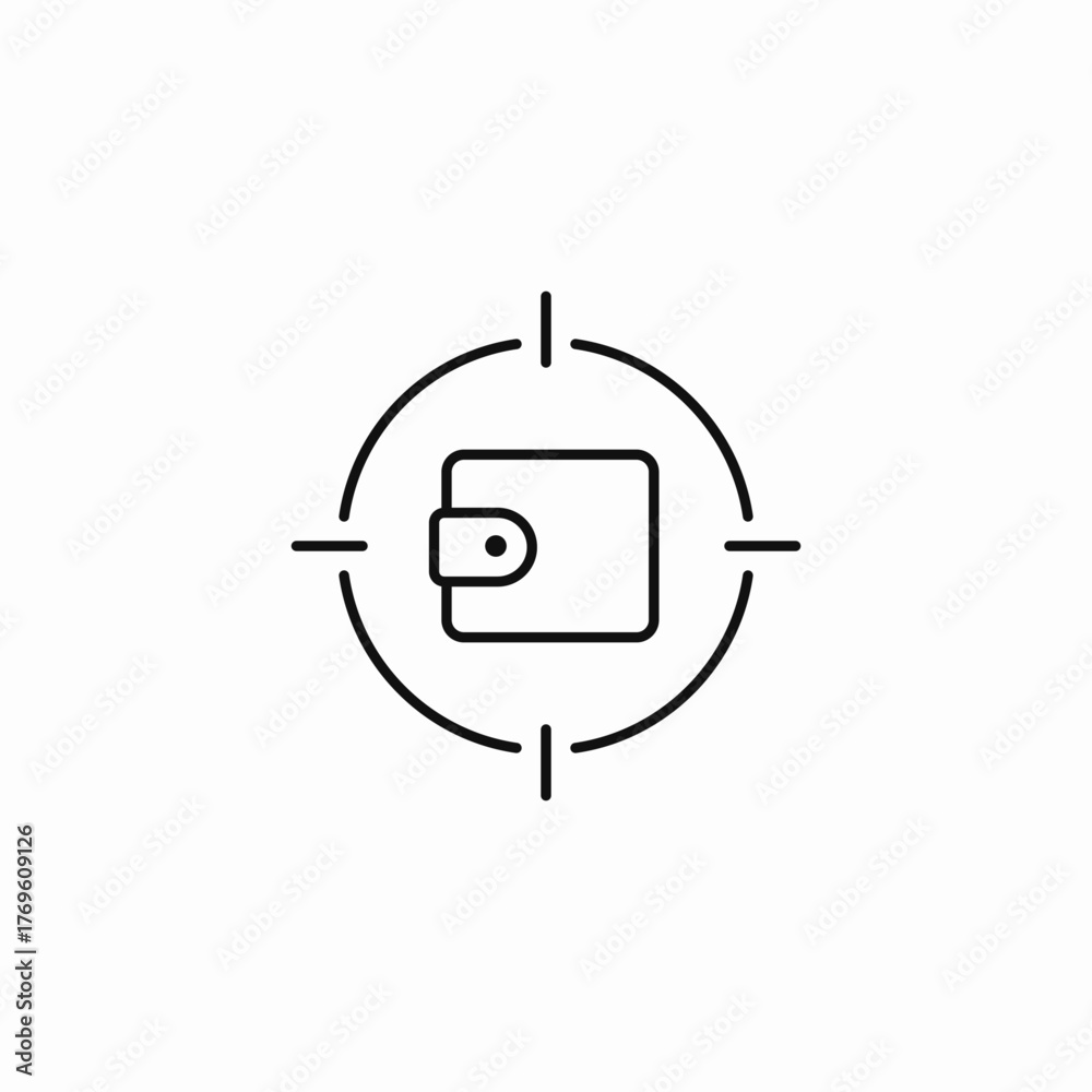 Fototapeta premium wallet money target icon sign vector