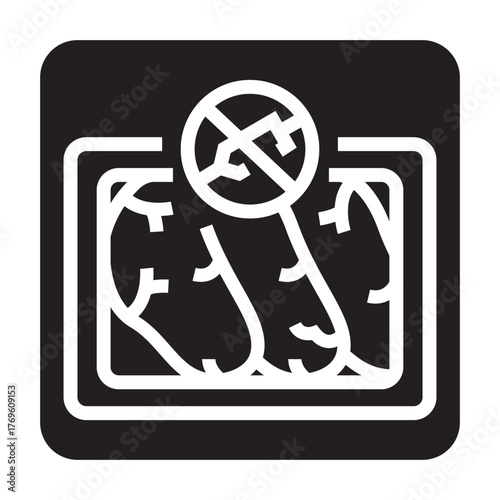 hormones free meat black line icon for digital and print projects.  Minimal clean icons for apps and websites.