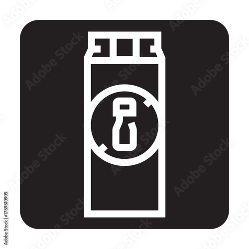 lactose free milk black line icon for digital and print projects.  Minimal clean icons for apps and websites.