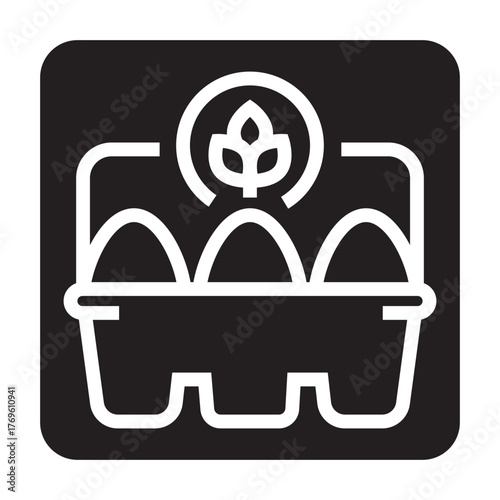 organic eggs black line icon for digital and print projects.  Minimal clean icons for apps and websites.