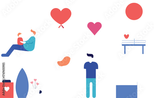 Minimalist vector icon pack 20 romantic couples illustrations scalable eps graphics for love themes