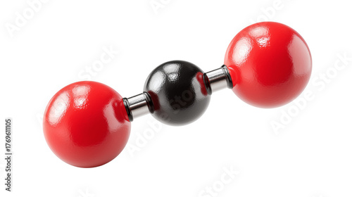 Carbon Dioxide CO₂ Molecule 3D Model – Scientific Chemistry Illustration with Transparent Background