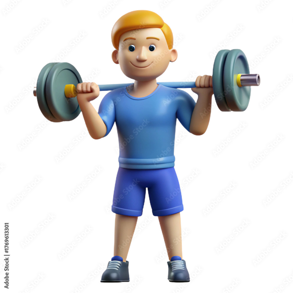 Obraz premium 3d man with dumbbell