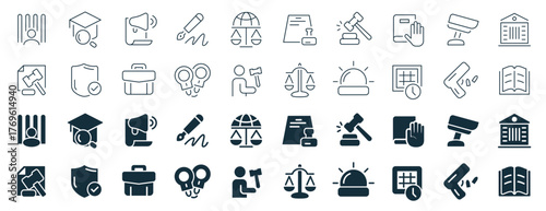 Law and justice excellent icons collection in two different styles