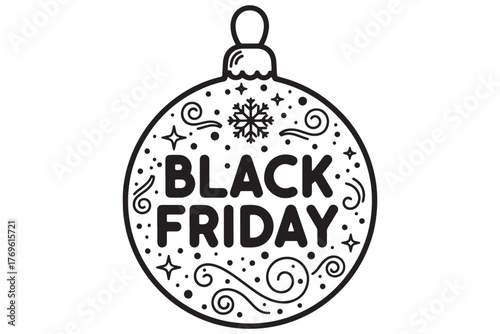 Wallpaper Mural Black friday christmas ornament isolated on white background featuring festive decorations and elegant typography for holiday shopping promotions and seasonal sales vector illustration Torontodigital.ca