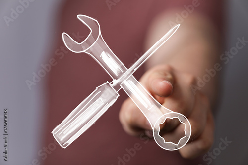 Stock photo of a hand point...